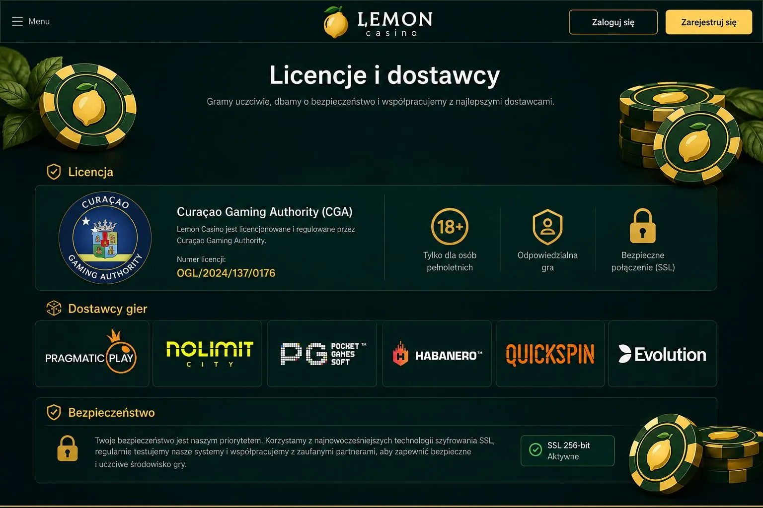 Lemon Casino – najważniejsze informacje o platformie